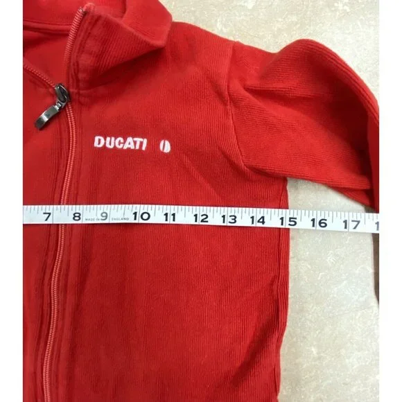 Ducati Boy’s Unisex Zip-Up Red Sweater Jumper 4/6 A Youth Made in Greece Vintage